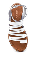 Women's Casual Leather Sandals with Flip Flop Detail | Derimod