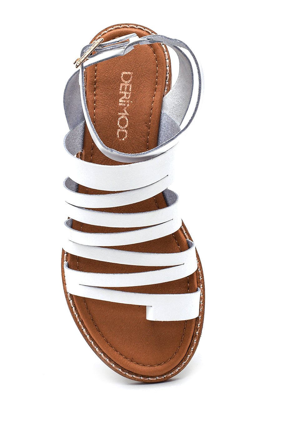 Women's Casual Leather Sandals with Flip Flop Detail