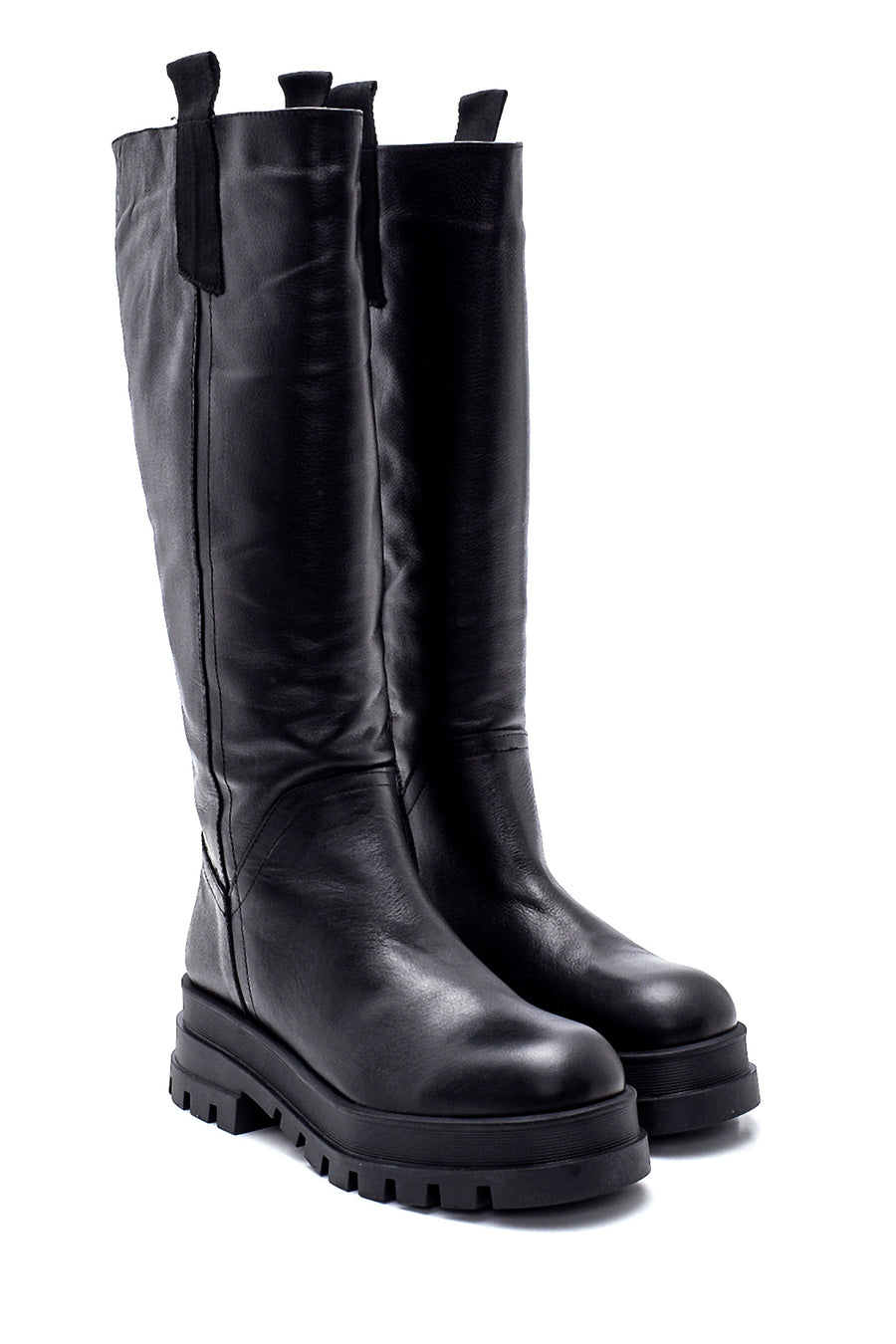 Women's Leather Zippered Boots