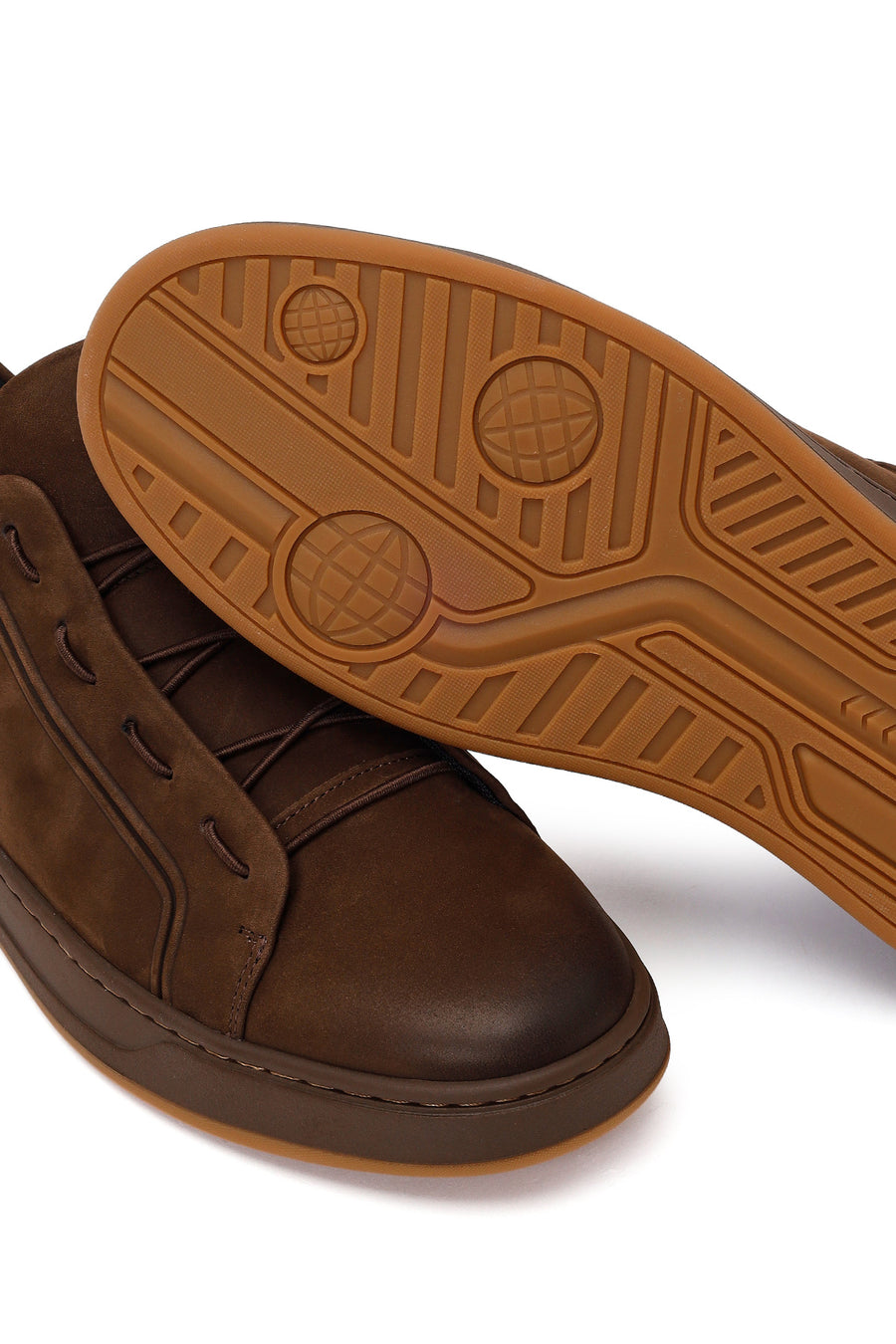 Erkek Kahverengi Bağcıklı Nubuk Deri Sneaker