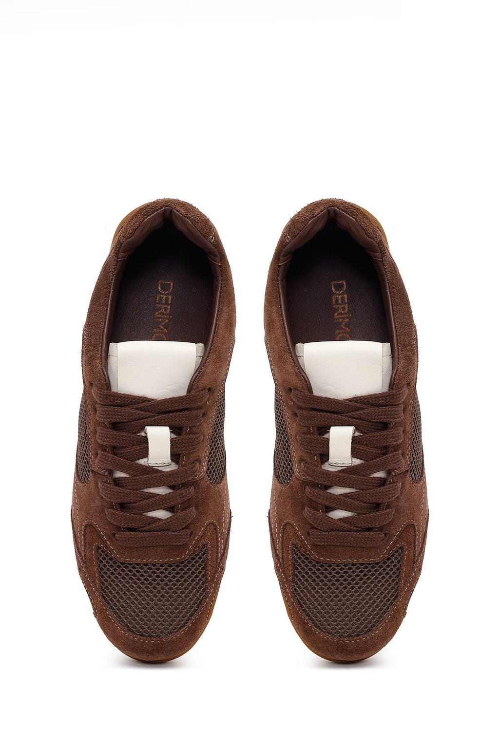 Kadın Kahverengi Bağcıklı Süet Deri Sneaker