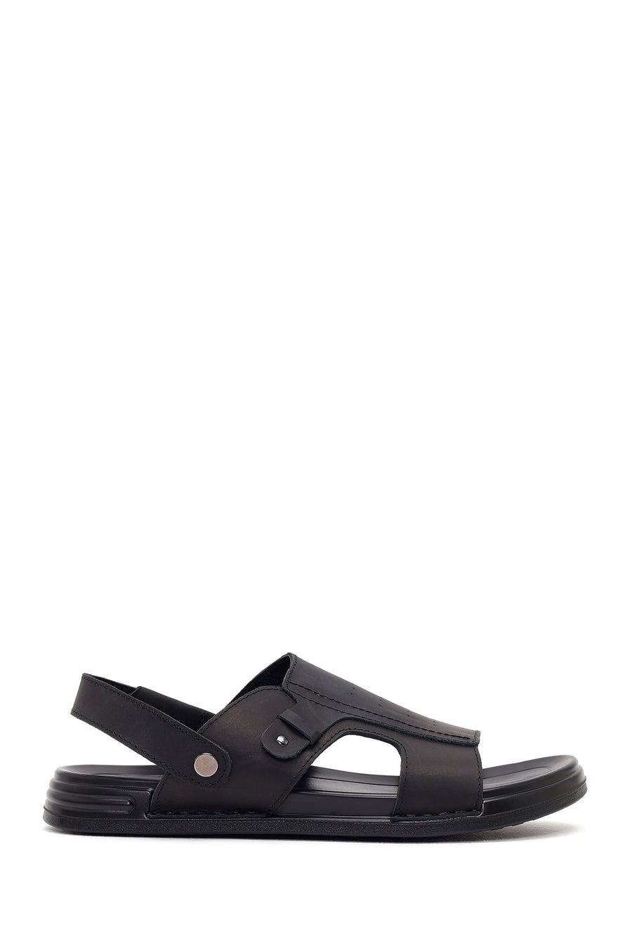 Male Black Nubuck Leather Sandals 26SFD6259V3 | Derimod