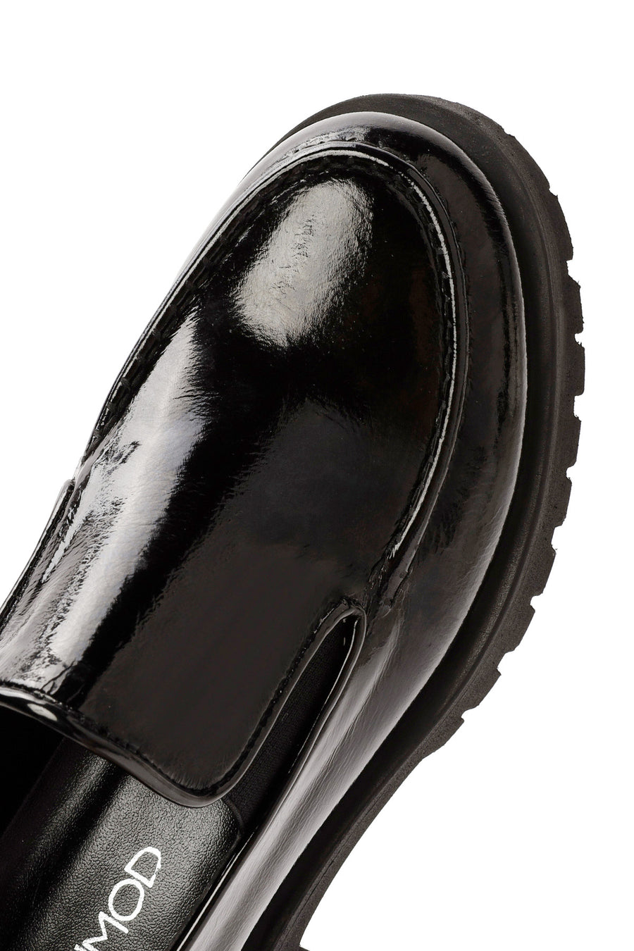 Women's Black Patent Leather Masculine Loafer