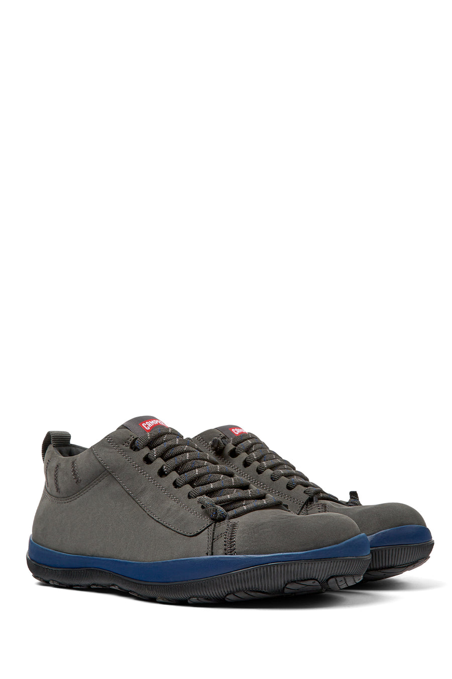 Camper Men's Black Gray Peu Pista Gm Nubuck Leather Sneaker
