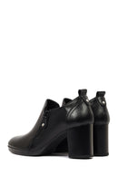 Women's Black Thick Heeled Leather Boots | Derimod