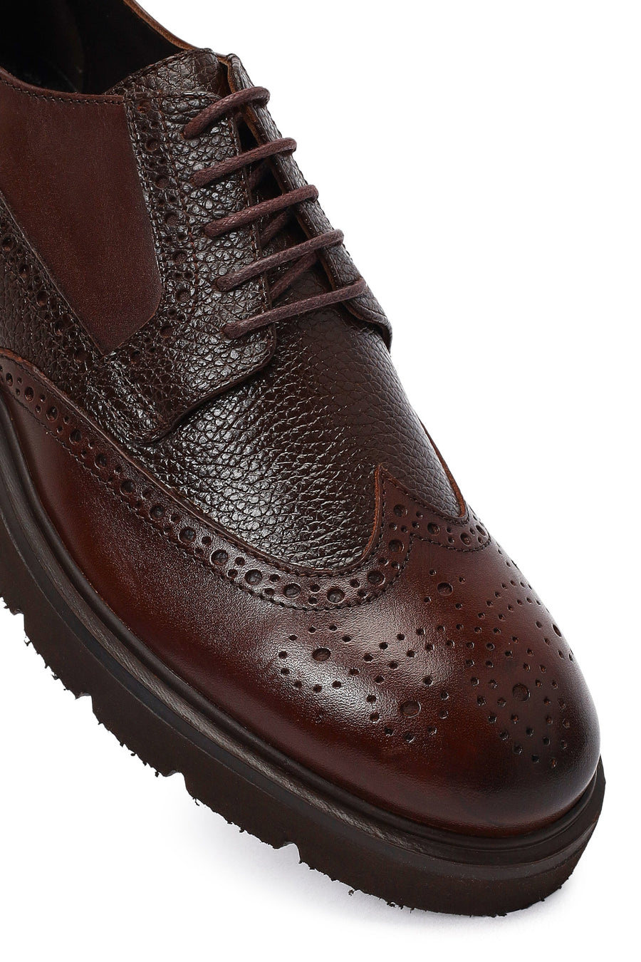 Men's Brown Lace Up Leather Casual Shoes