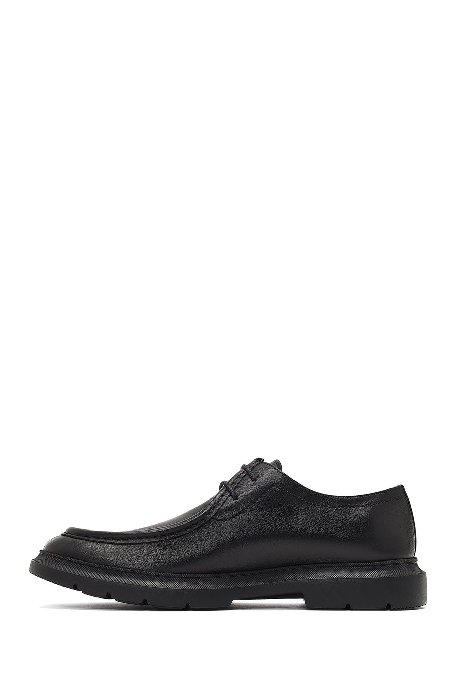 Male Black Lace-up Leather Casual Shoes