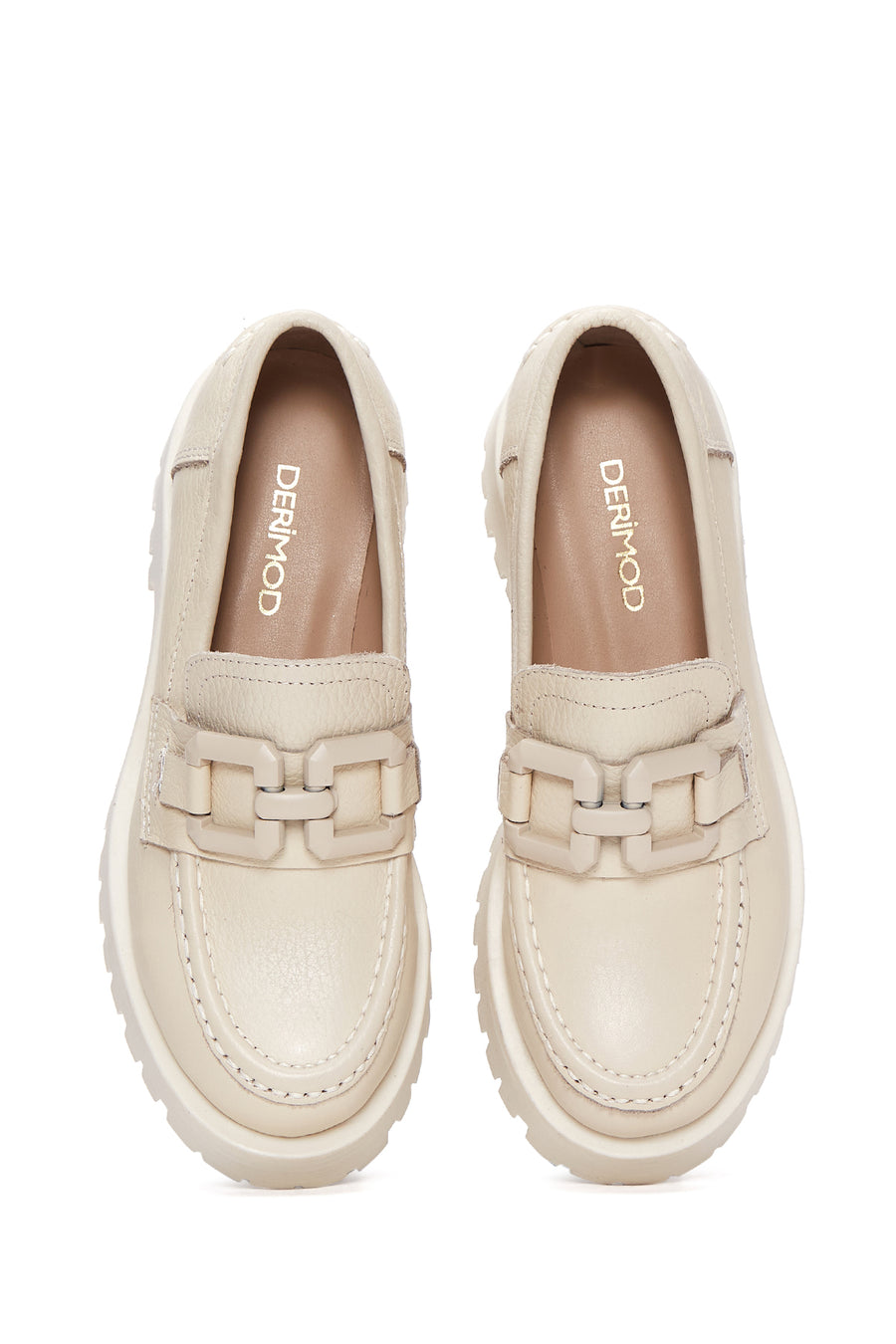 Women's Beige Leather Loafer