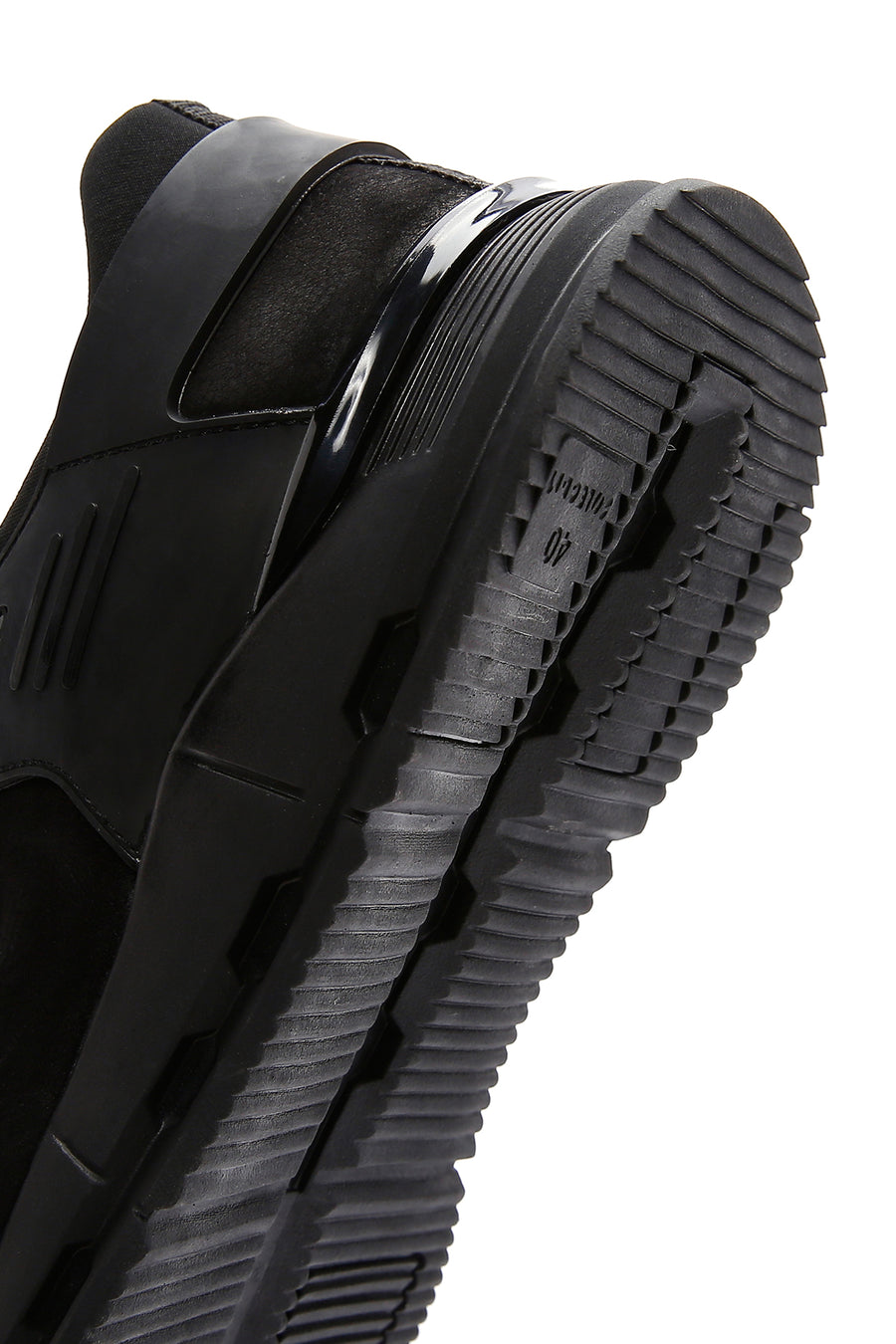 Men's Black Lace-Up Nubuck Leather Sneakers