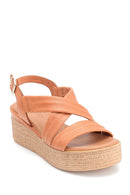 Women's Wedge Heel Leather Sandals | Derimod