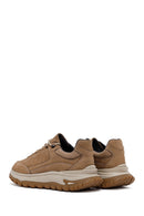 Men's Beige Lace-Up Thick-Soled Nubuck Leather Casual Sneaker | Derimod