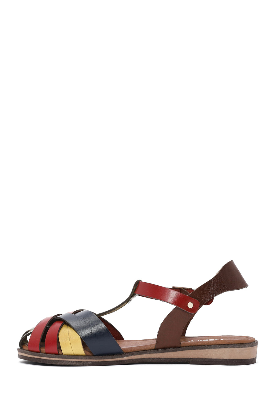 Women's Multicolored Ankle Strap Leather Bodrum Sandals