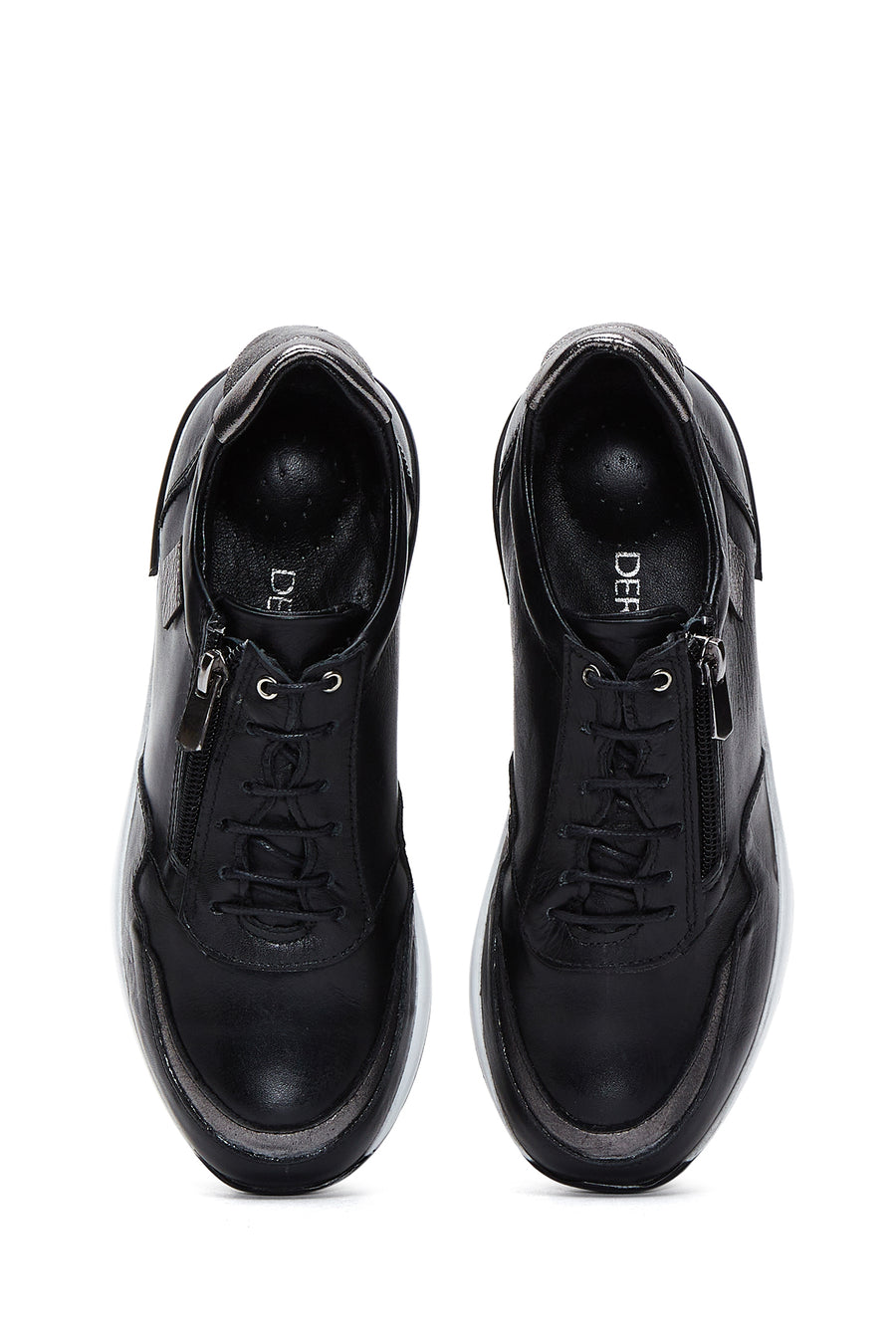 Women's Black Leather Sneaker