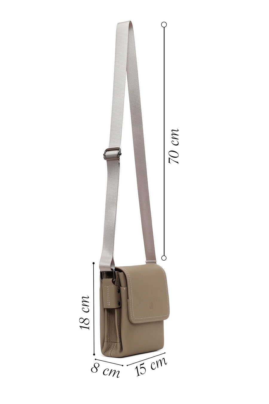 Male Mink Long-Strap Leather Messenger Bag