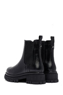 Woman Black Thick Sole Leather Chelsea Boots | Derimod