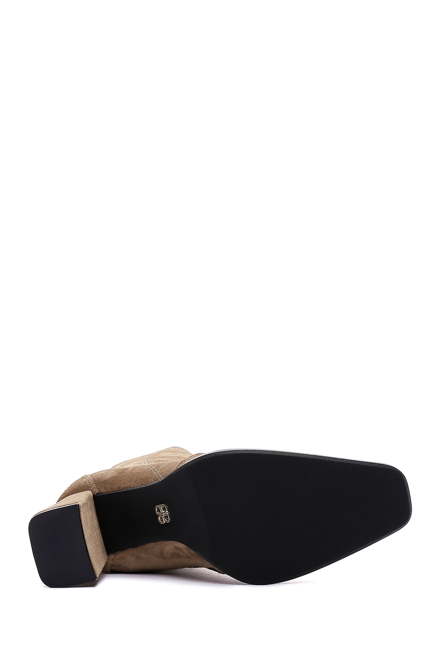 Women's Brown Suede Leather Heeled Boots