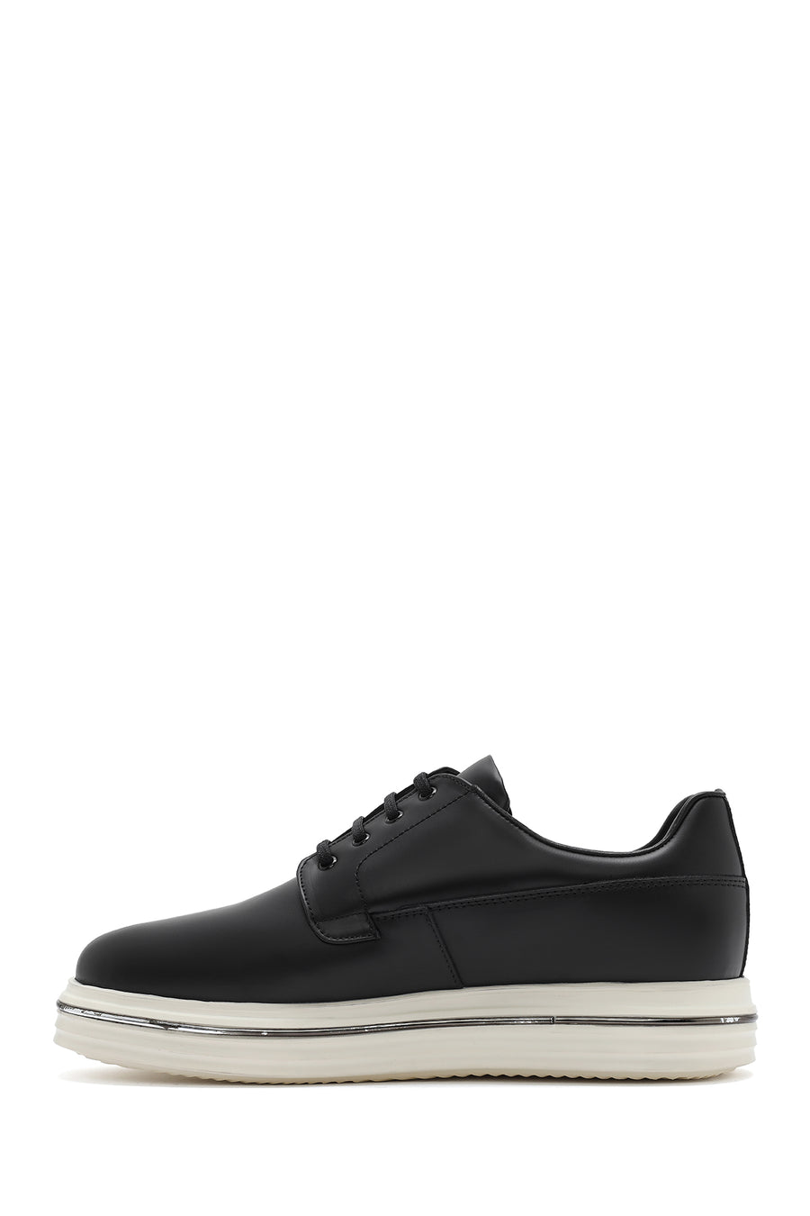 Men's Black Lace-up Leather Casual Shoes