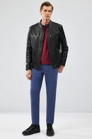 Bruce Men's Black Regular Leather Jacket | Derimod