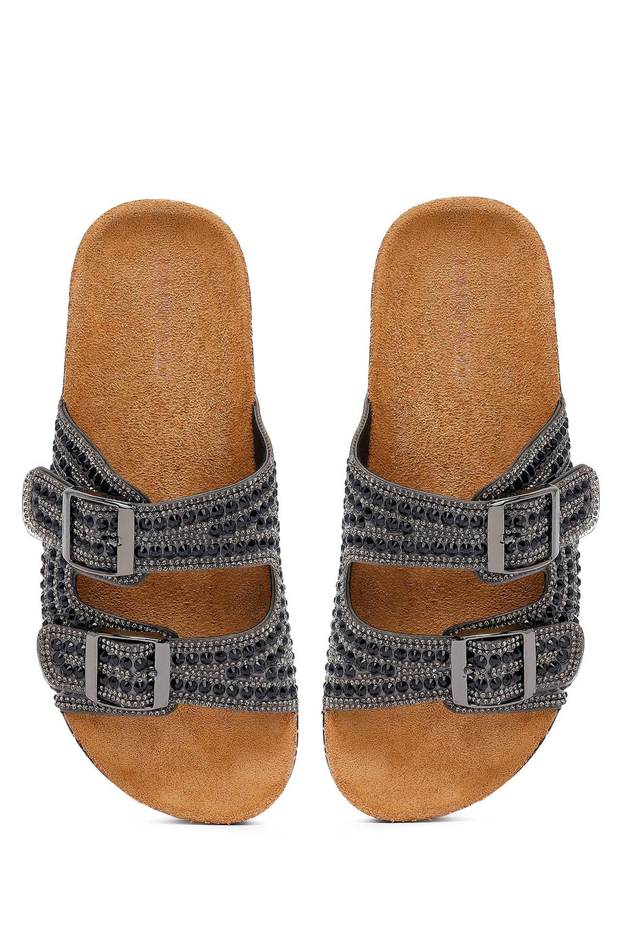 Women's Black Stone Slippers