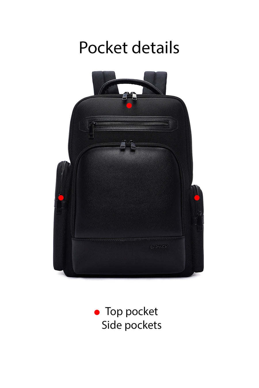 D-Pack Unisex Black Technological Backpack