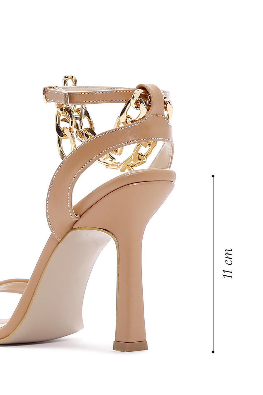 Women's Beige Ankle Strap Heel Sandals