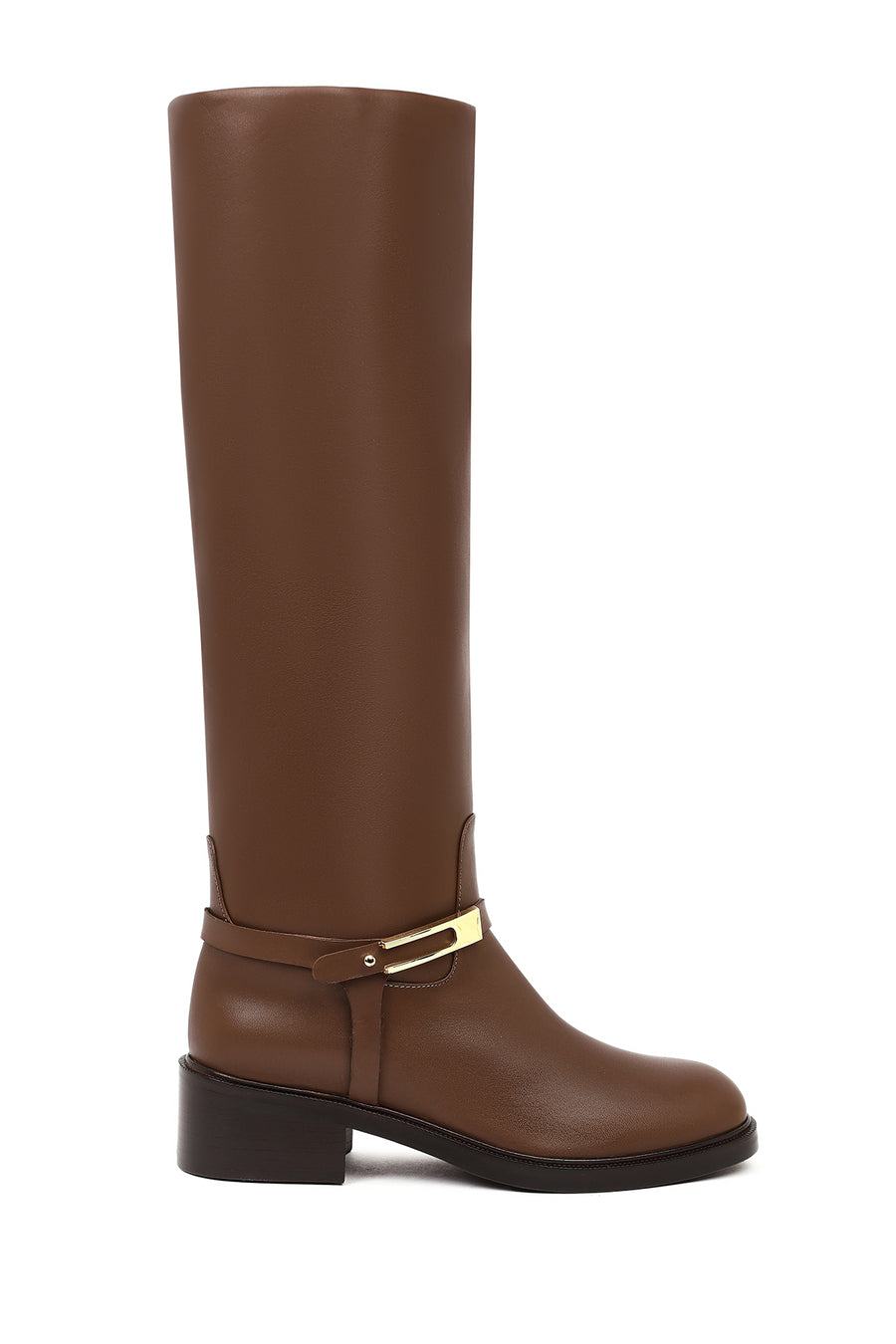 Women's Brown Buckled Leather Boot 25WFD101518 | Derimod