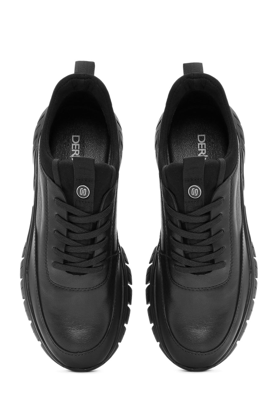 Men's Black Lace-up Leather Sneaker
