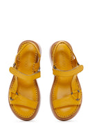 Kadın Sarı Deri Comfort Sandalet | Derimod