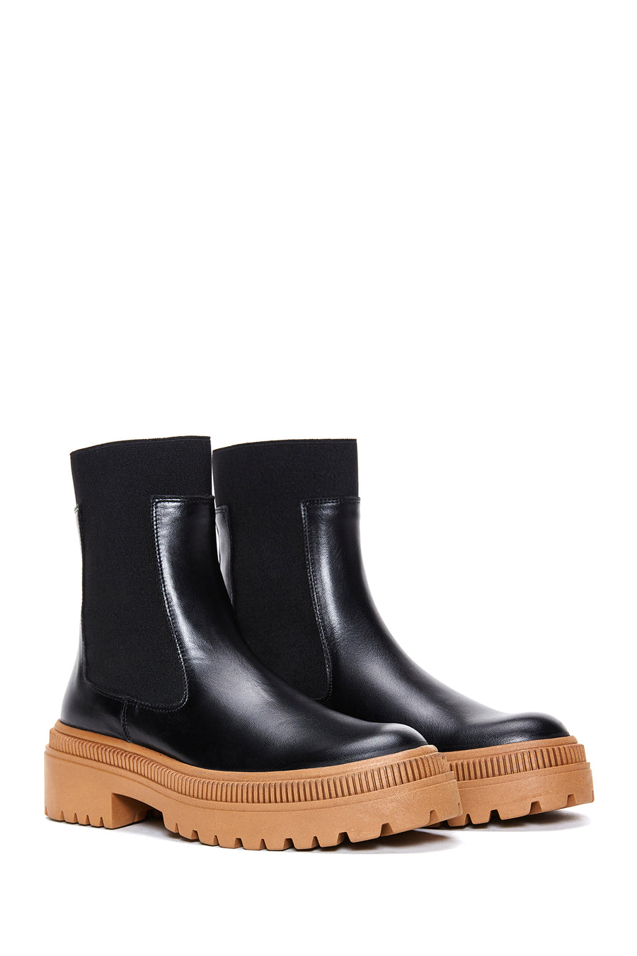 Women's Black Leather Chelsea Boots