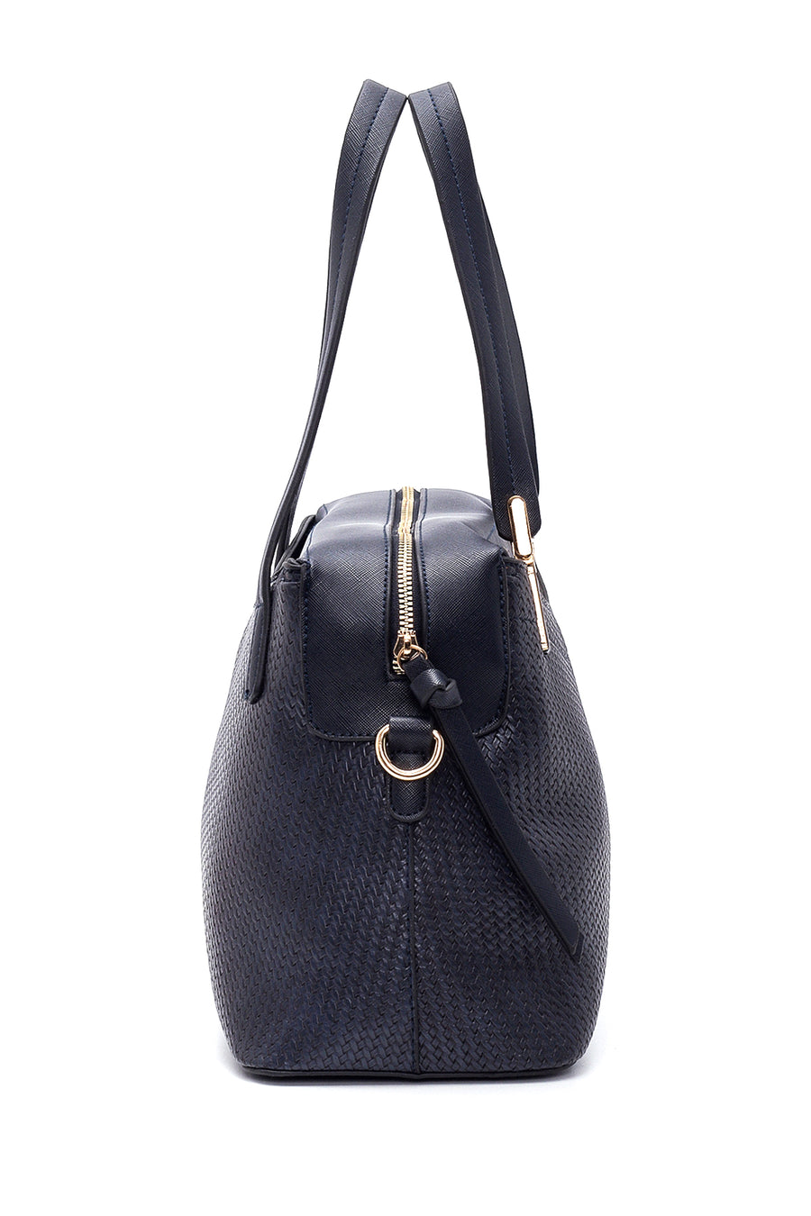 Women's Navy Blue Synthetic Leather Shoulder Bag