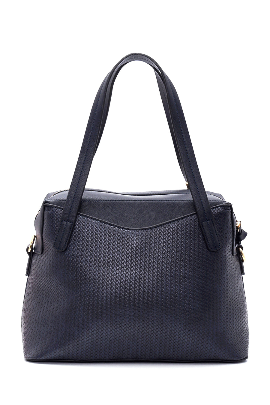 Women's Navy Blue Synthetic Leather Shoulder Bag
