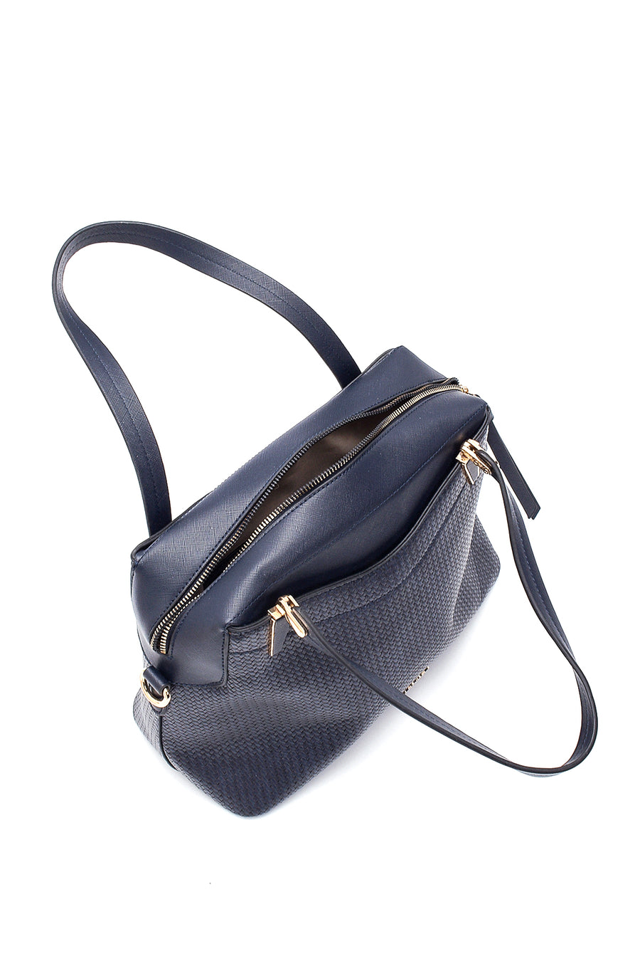 Women's Navy Blue Synthetic Leather Shoulder Bag