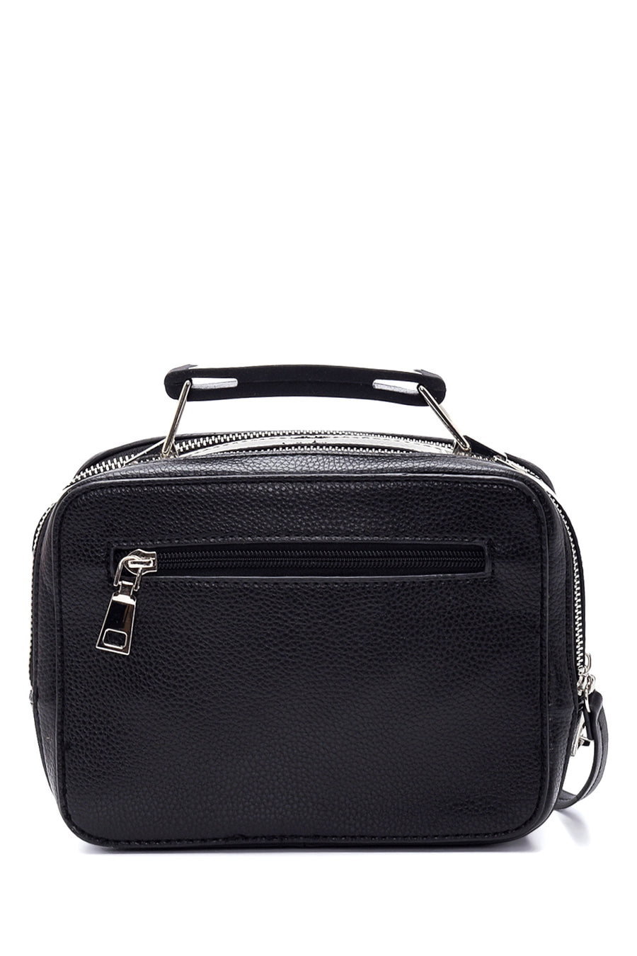 Women's Black Synthetic Leather Shoulder Bag