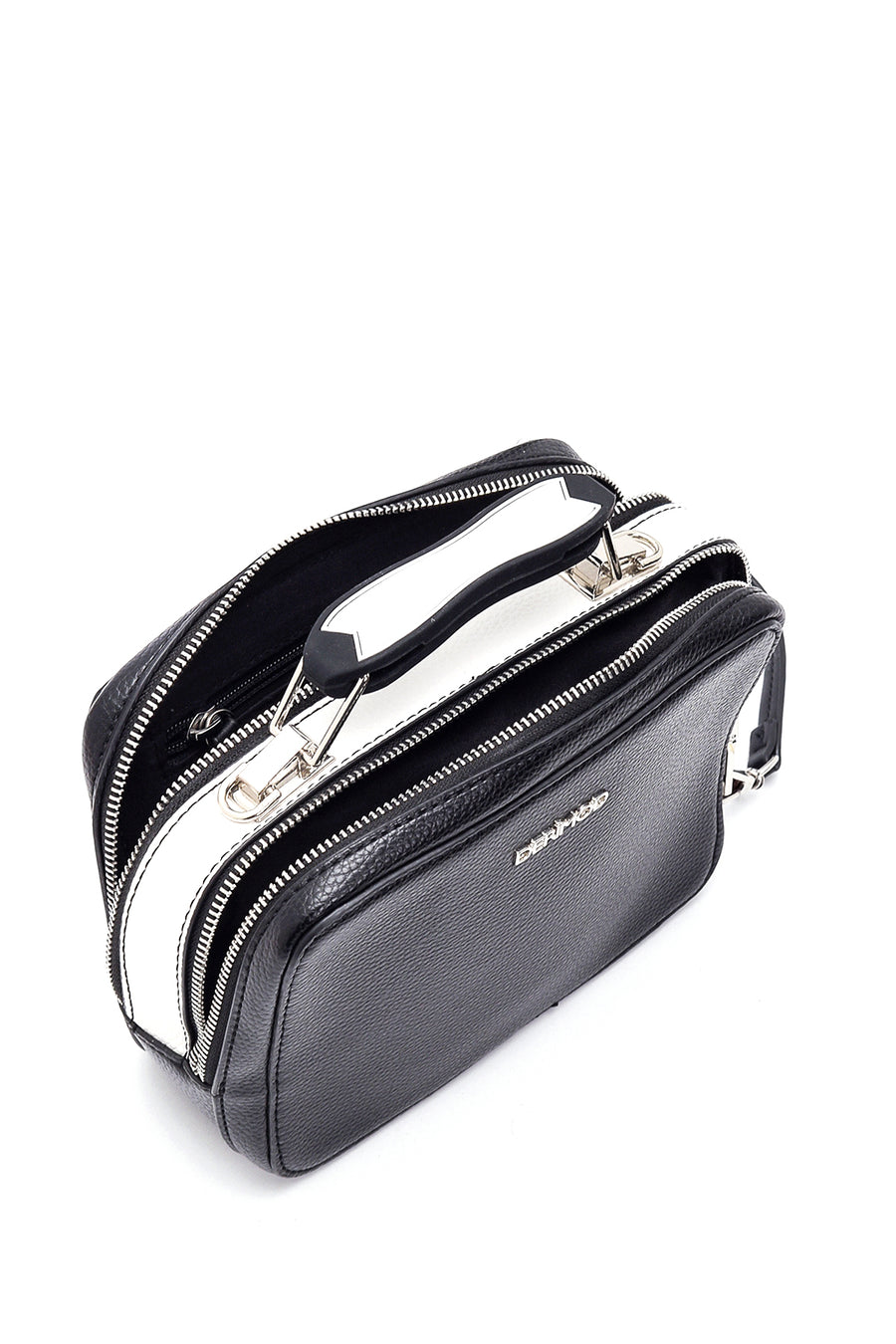 Women's Black Synthetic Leather Shoulder Bag