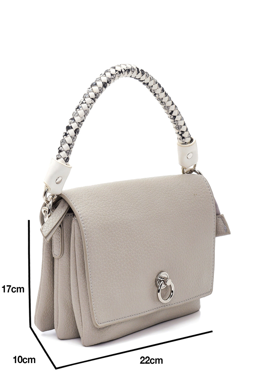 Women's Gray Synthetic Leather Shoulder Bag