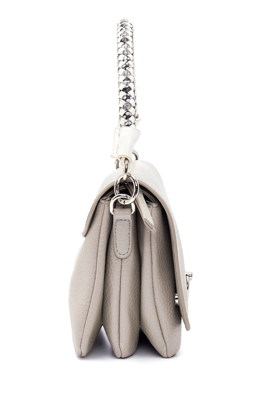 Women's Gray Synthetic Leather Shoulder Bag