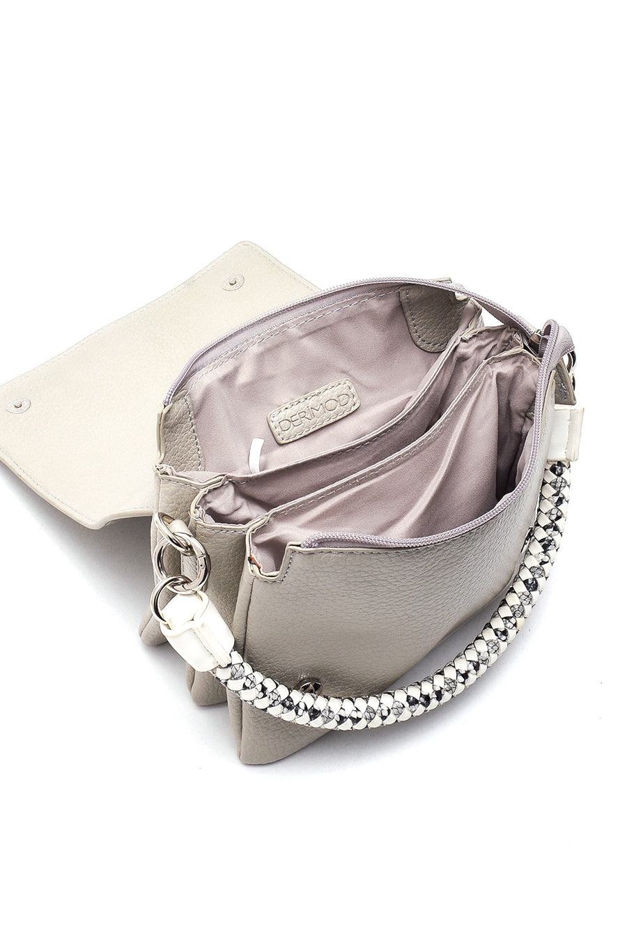 Women's Gray Synthetic Leather Shoulder Bag