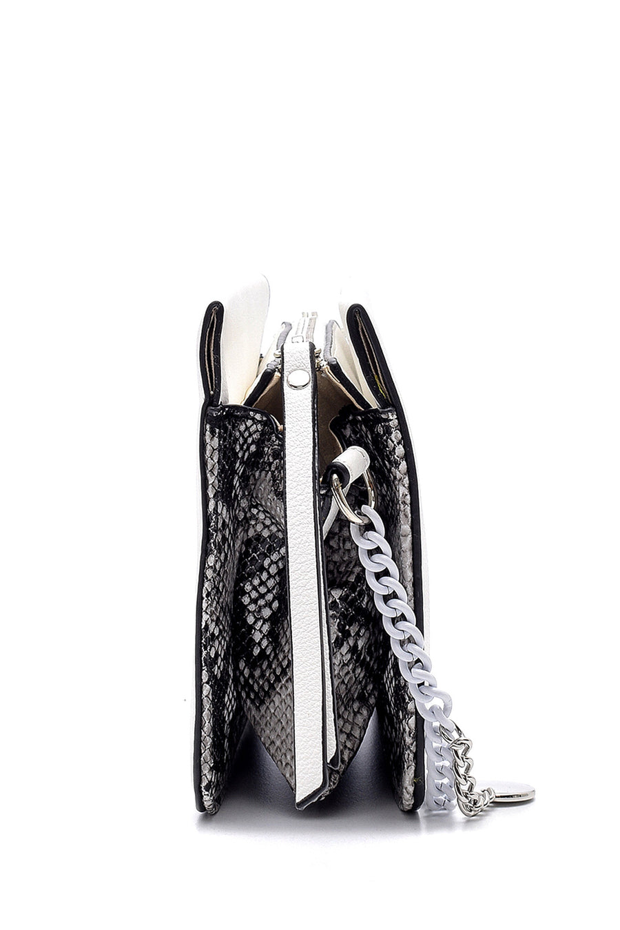 Women's Snakeskin Pattern Detailed Shoulder Bag