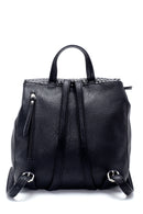 Women's Black Synthetic Leather Backpack | Derimod