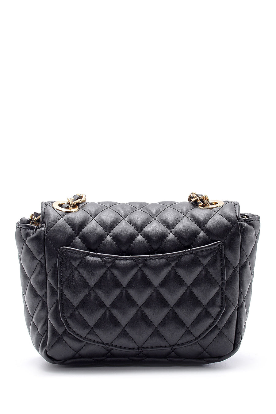 Women's Black Synthetic Leather Crossbody Bag
