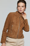 Kylie Women's Camel Suede Leather Jacket | Derimod