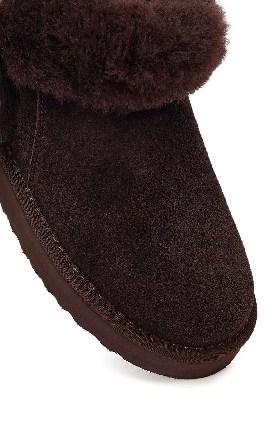 Woman Brown Embellished Suede Teddy Boots