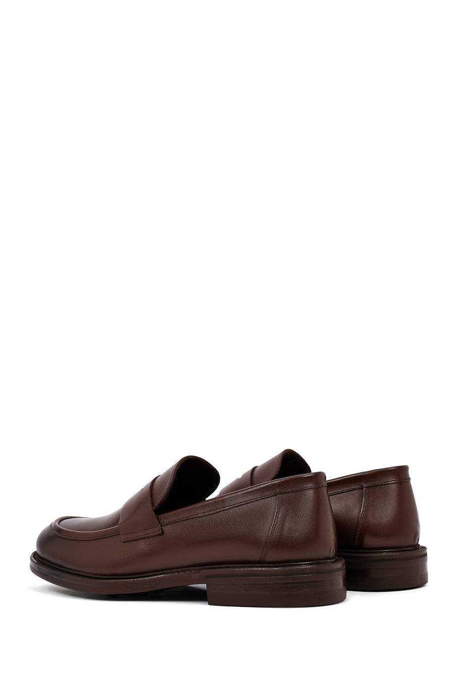 Erkek Kahverengi Deri Klasik Loafer