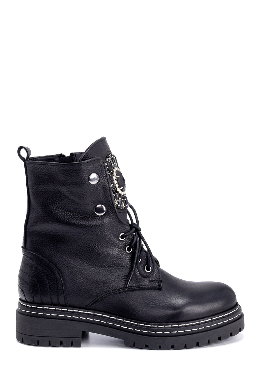 Women's Leather Stone Boots 20WFD2242FT | Derimod