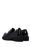 Women's Black Patent Leather Buckle Casual Loafer | Derimod