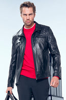 Xavier Men's Black Leather Jacket | Derimod