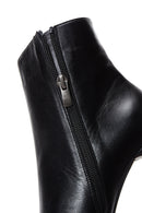 Woman Black Zip Closure Stiletto Heel Leather Boots | Derimod