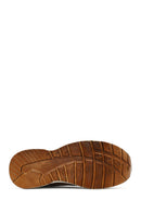 Women's Mink Lace-Up Zipper Detailed Wedge Heel Leather Sneaker | Derimod