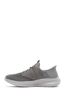 Skechers Men's Grey Slade Lace-Up Thick Sole Fabric Sneakers | Derimod
