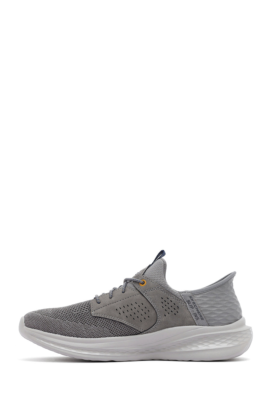 Skechers Men's Grey Slade Lace-Up Thick Sole Fabric Sneakers